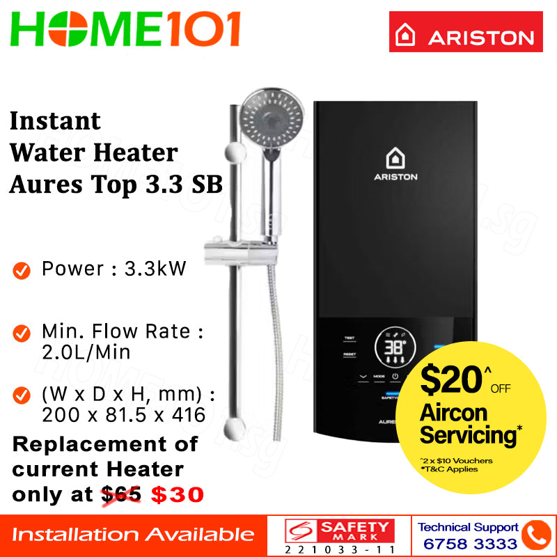 Ariston Instant Water Heater Aures Top 3.3 SB