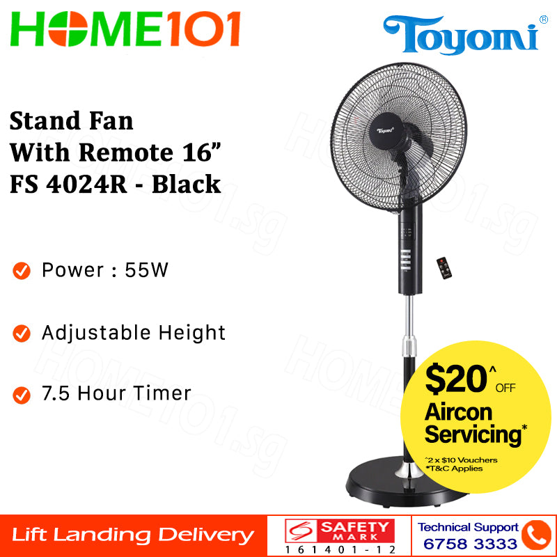 Toyomi Stand Fan with Remote Control 16" FS 4024R