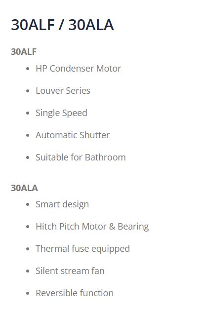 KDK Wall Mount Ventilating Fan 30cm 30ALA