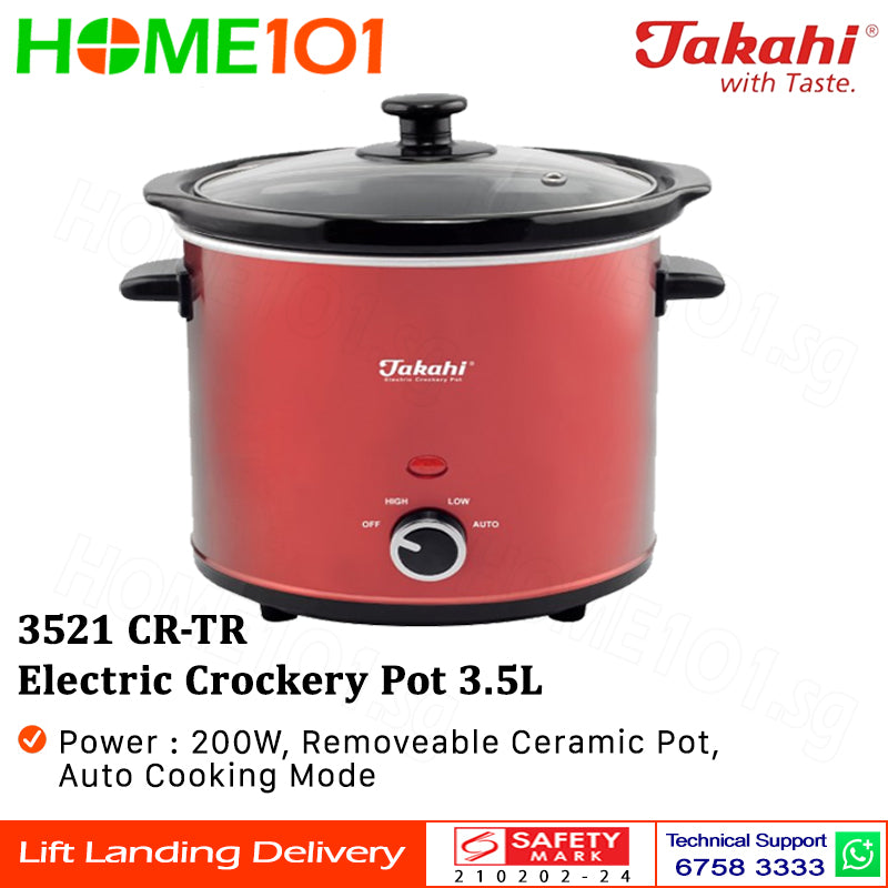 Takahi Electric Crockery Pot 3.5L 3521 CR-TR