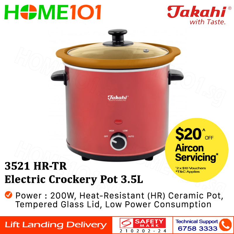 Takahi Electric Crockery Pot 3.5L 3521 HR-TR