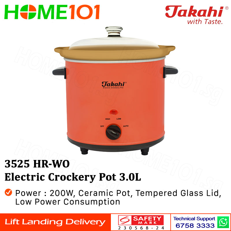Takahi Electric Crockery Pot 3.0L 3525 HR-WO