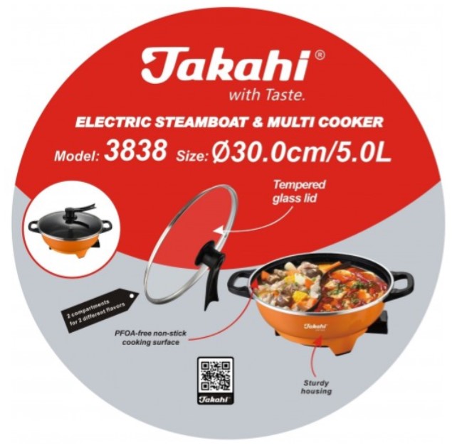 Takahi Electric Steamboat & Multi Cooker 5.0L 3838