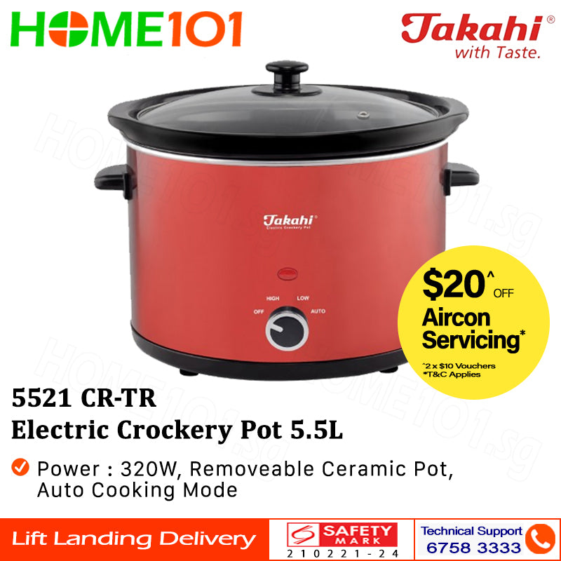 Takahi Electric Crockery Pot 5.5L 5521 CR-TR