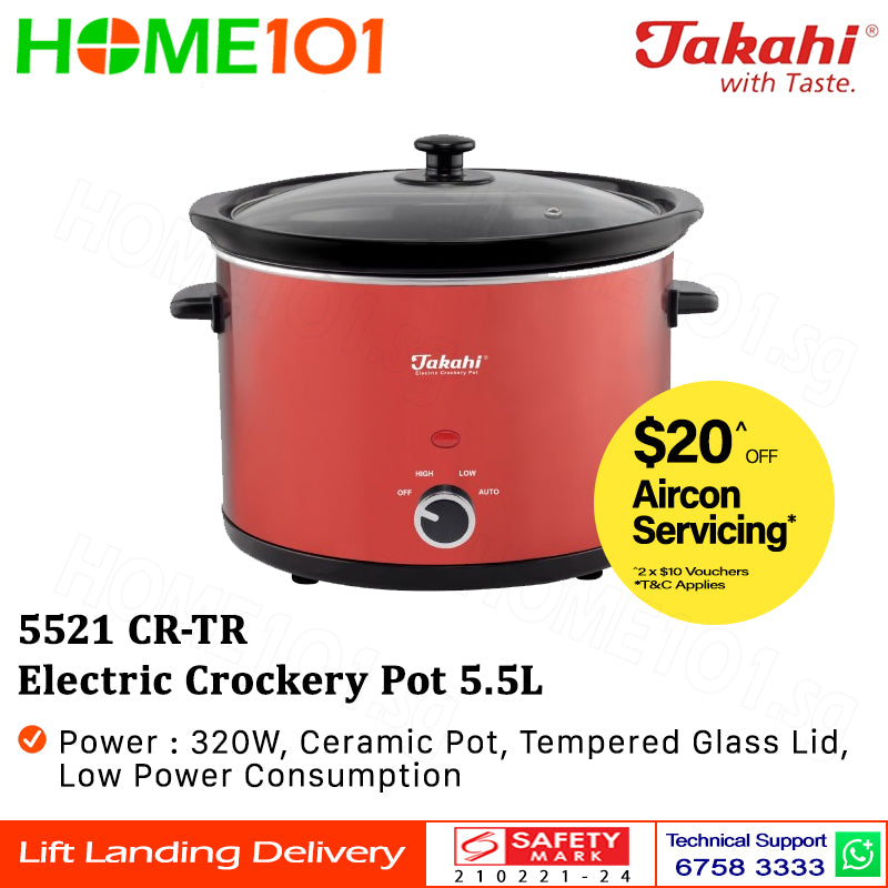 Takahi Electric Crockery Pot 5.5L 5521 CR-TR