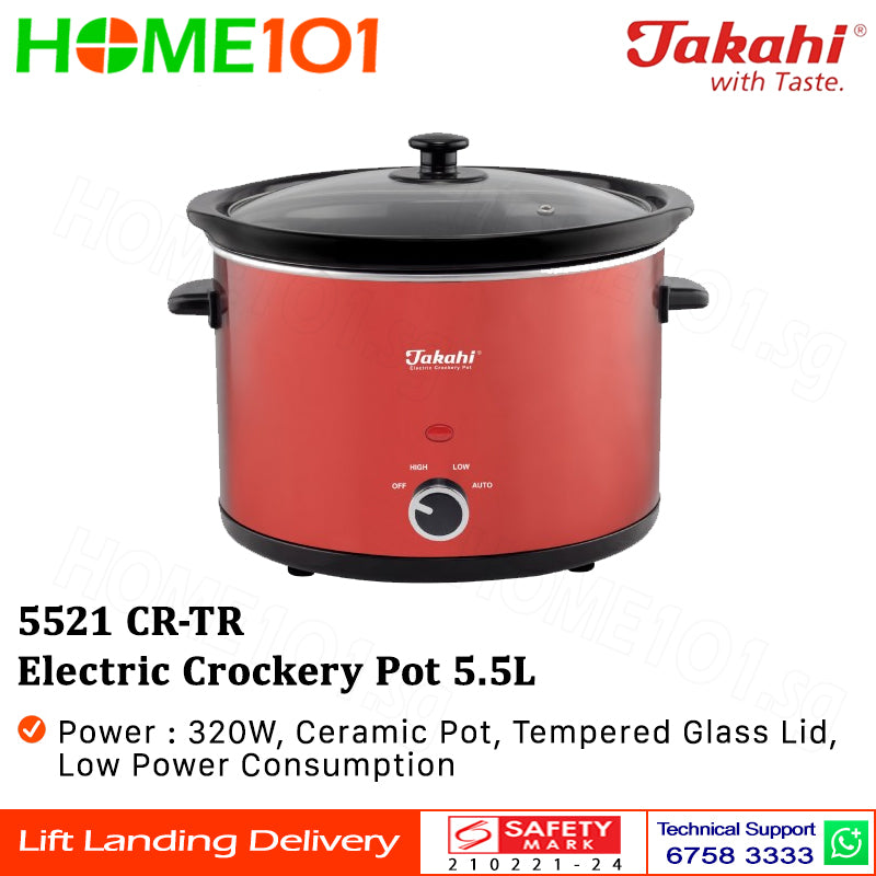 Takahi Electric Crockery Pot 5.5L 5521 CR-TR