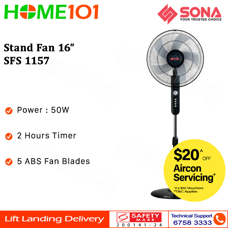 Sona Premium Stand Fan 16" SFS-1157 | SFS1157 | SFS1159 | SFS-1159