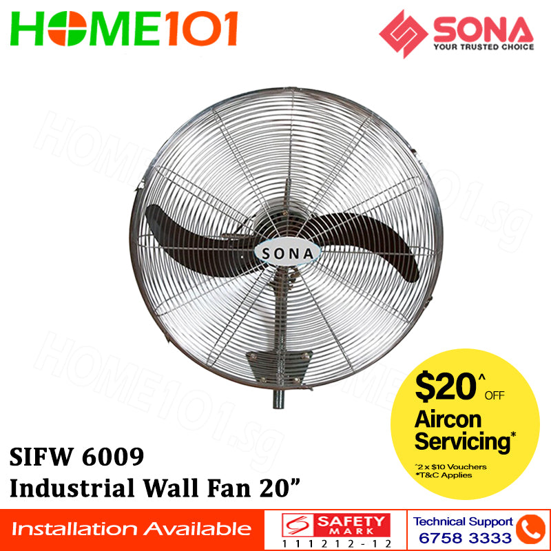 Sona Industrial Wall Fan 20" - 26" SIFW6009 | SIFW6011