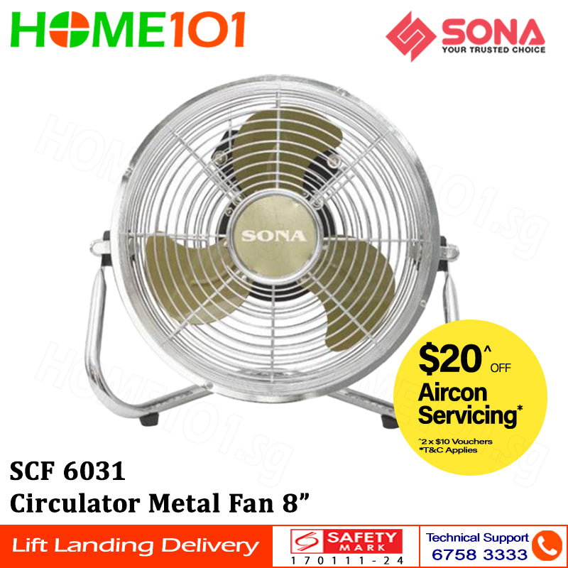 Sona Circulator Metal Fan 8" SCF 6031 | SCF6031