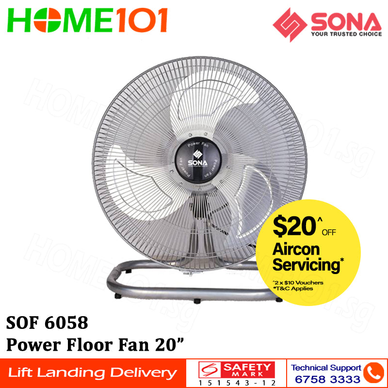 Sona Power Floor Fan 20 Inch SOF 6058 | SOF6058