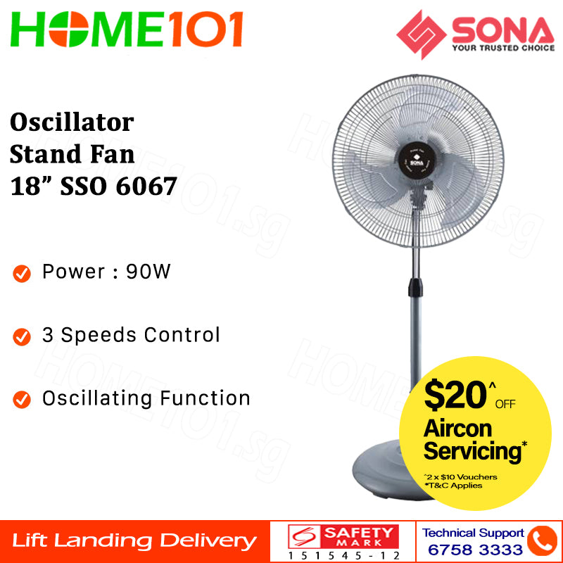 Sona Power Fan 18inch Oscillator stand SSO 6067 | SS06067