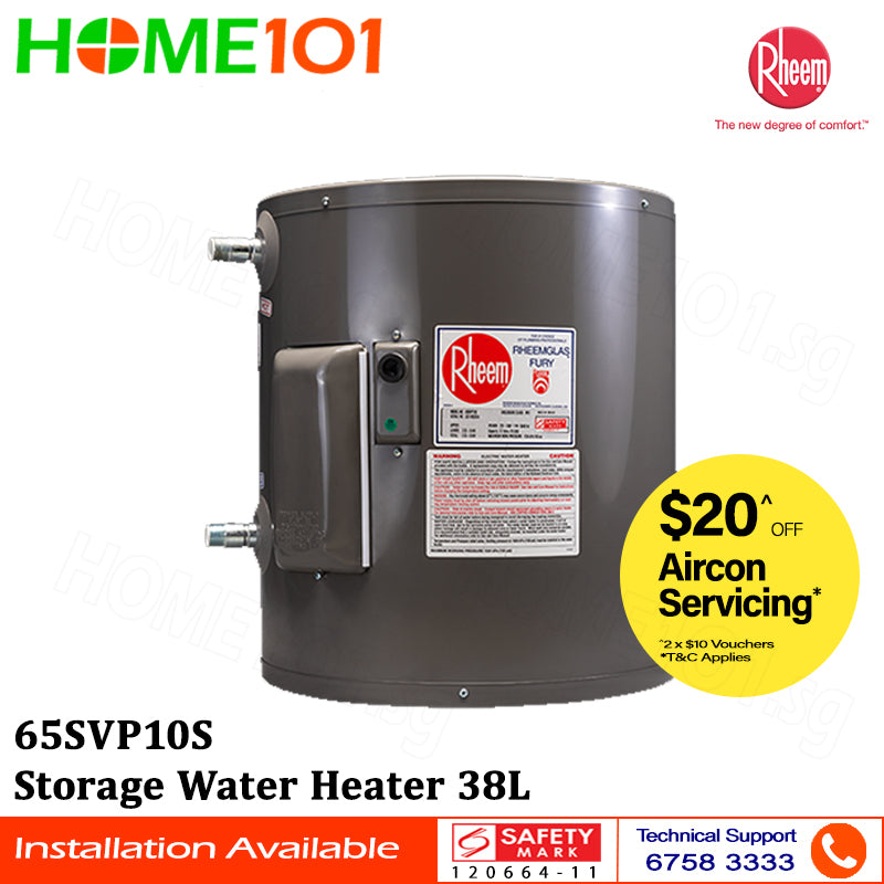 Rheem Vertical Storage Water Heater 10 Gallion 65SVP10S(38L)
