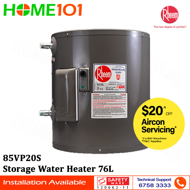 Rheem Vertical Storage Water Heater 20 Gallion 85VP20S(76L)