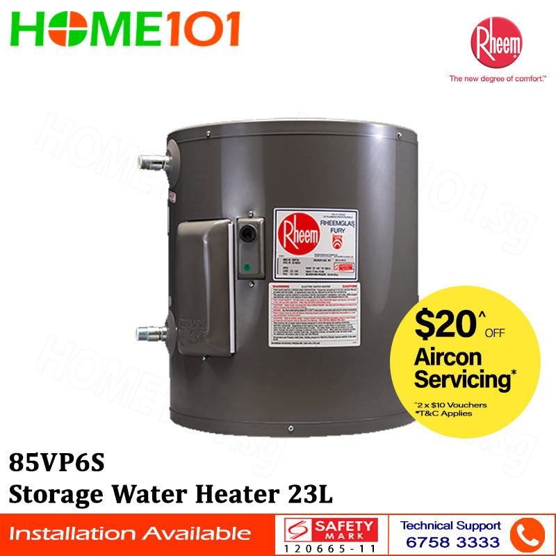 Rheem Vertical Storage Water Heater 6 Gallion 85VP6S(23L)