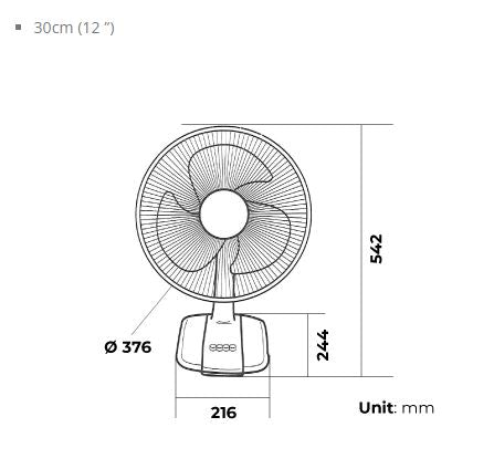 KDK Table Fan 30cm Plastic Blade A30AS