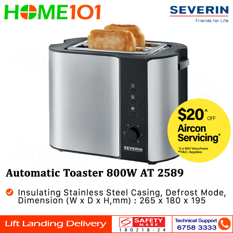 Severin Stainless Steel Automatic Toaster 800W AT 2589