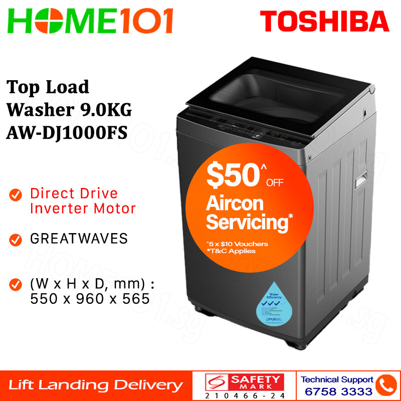 Toshiba Top Load Washing Machine 9.0KG AW-DJ1000FS