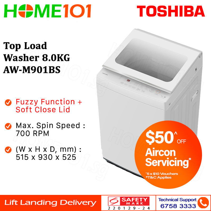 Toshiba Top Load Washing Machine 8.0KG AW-M901BS