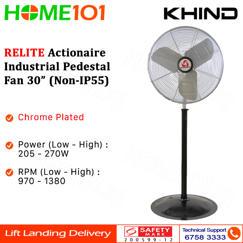 Khind Relite Actionaire Industrial Pedestal Fan 20"/24"/30" (Non-IP55)