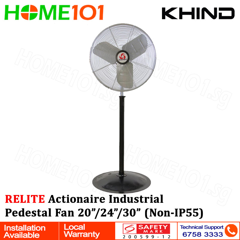 Khind Relite Actionaire Industrial Pedestal Fan 20"/24"/30" (Non-IP55)