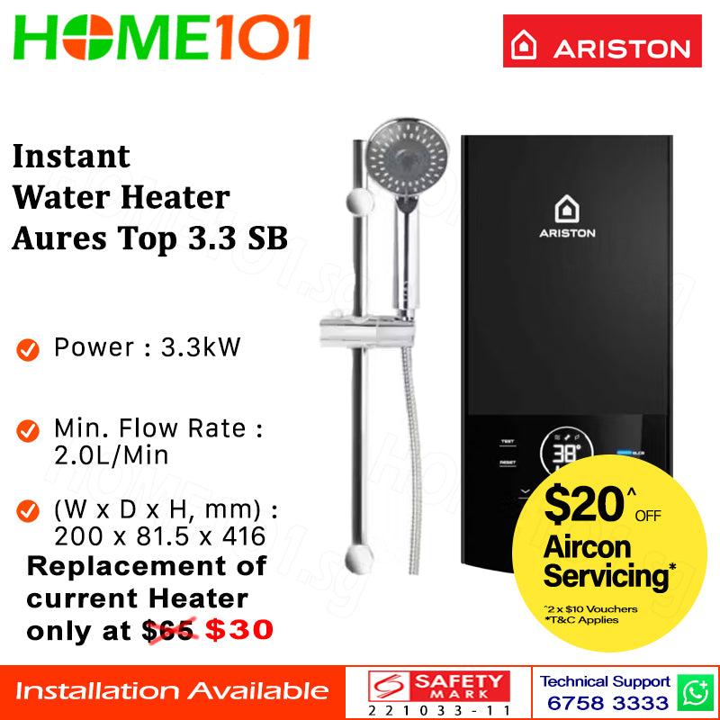 Ariston Instant Water Heater Aures Top 3.3 SB