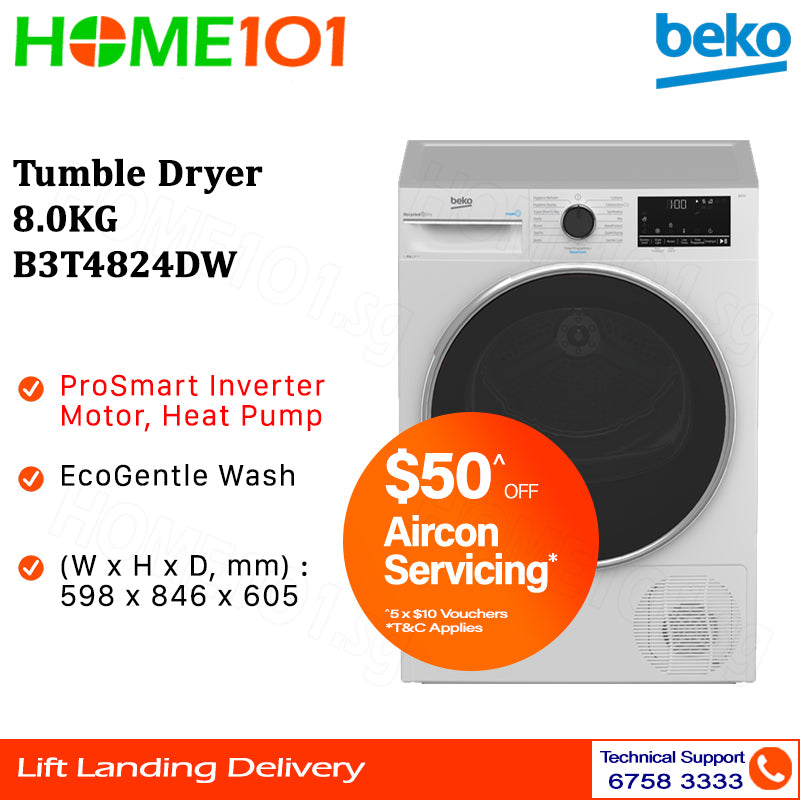 Beko Tumble Dryer 8.0KG B3T4824DW