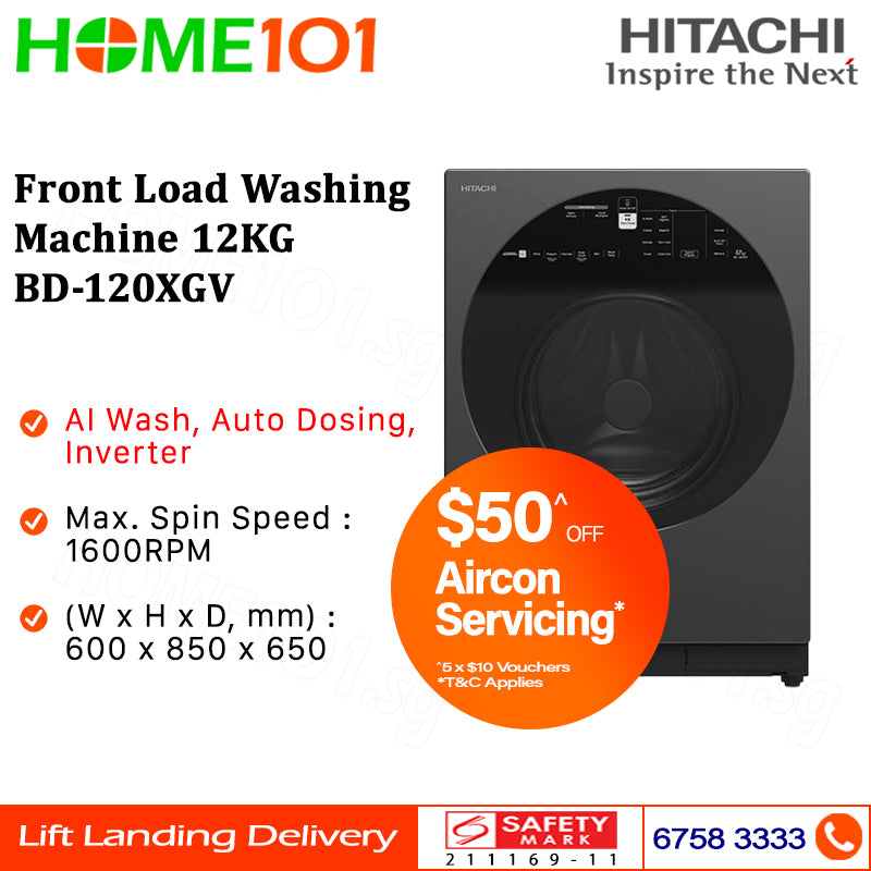 Hitachi Front Load Washer (12kg) BD-120XGV