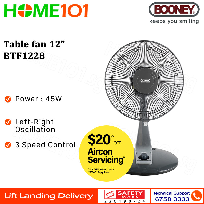 Booney Table Fan 12" - 16" BTF1228 || BTF1668
