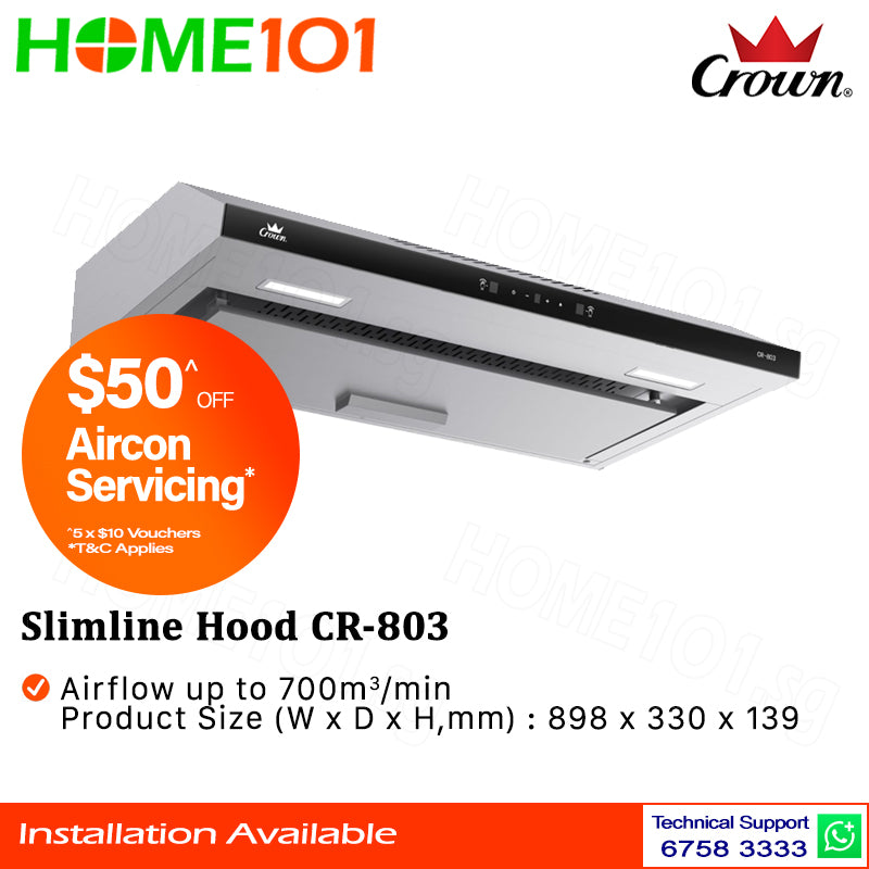 Crown Slimline Hood 90cm CR-803