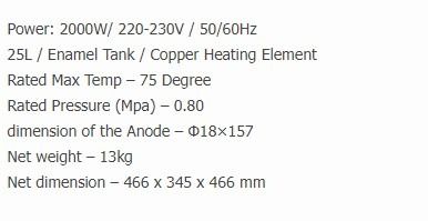 Cornell Storage Water Heater 25L CSH-E25LV
