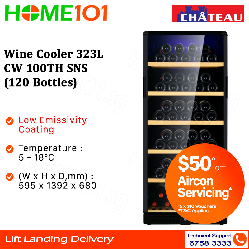Chateau Wine Cooler 323L CW 100TH SNS (120 Bottles)