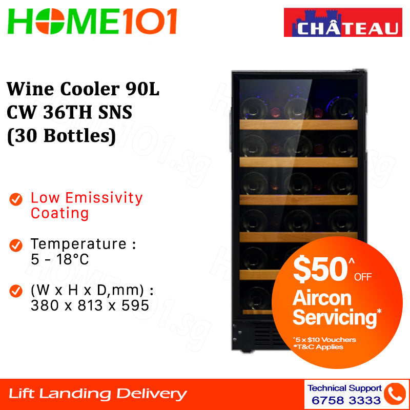 Chateau Wine Cooler 90L CW 36TH SNS (30 Bottles)