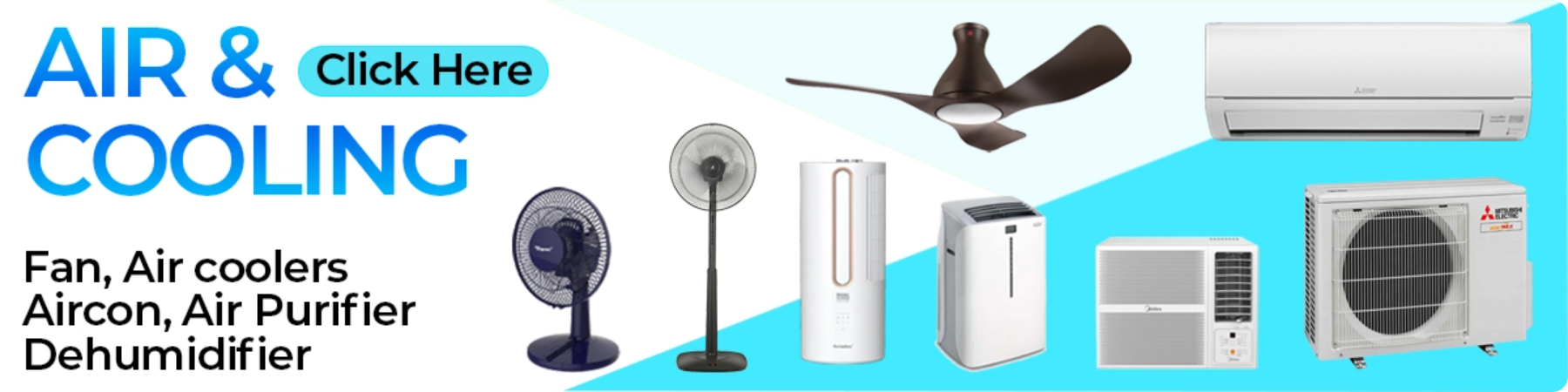 fan, air cooler, aircon, air purifier, dehumidifier