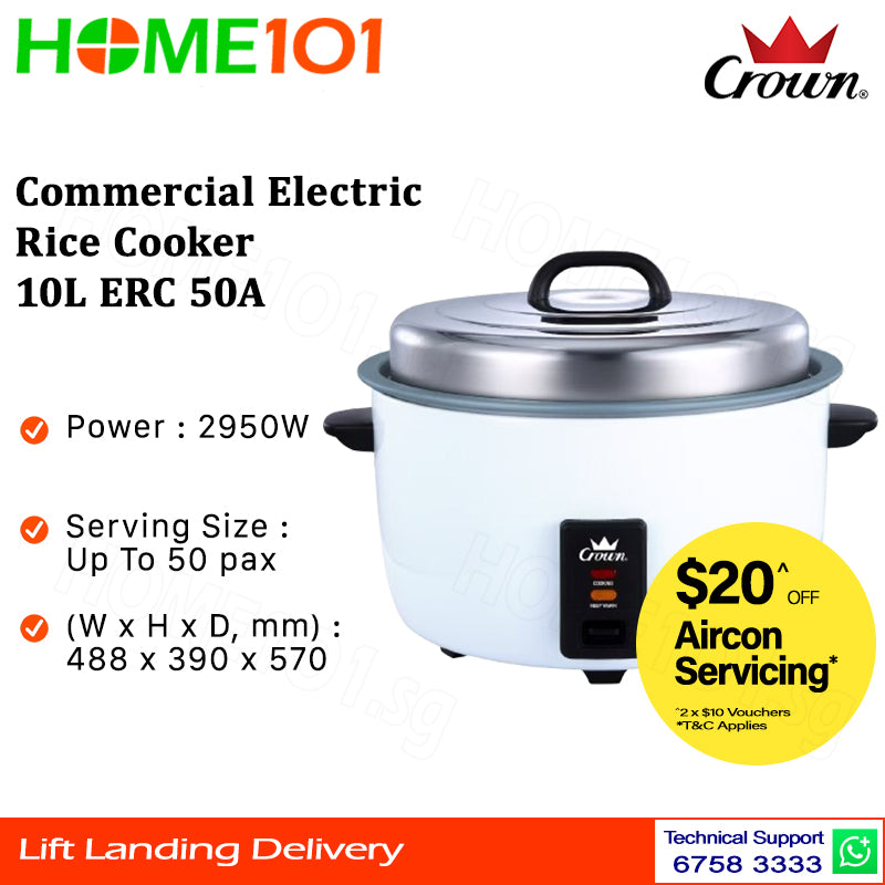 Crown Commercial Electric Rice Cooker 10L ERC 50A