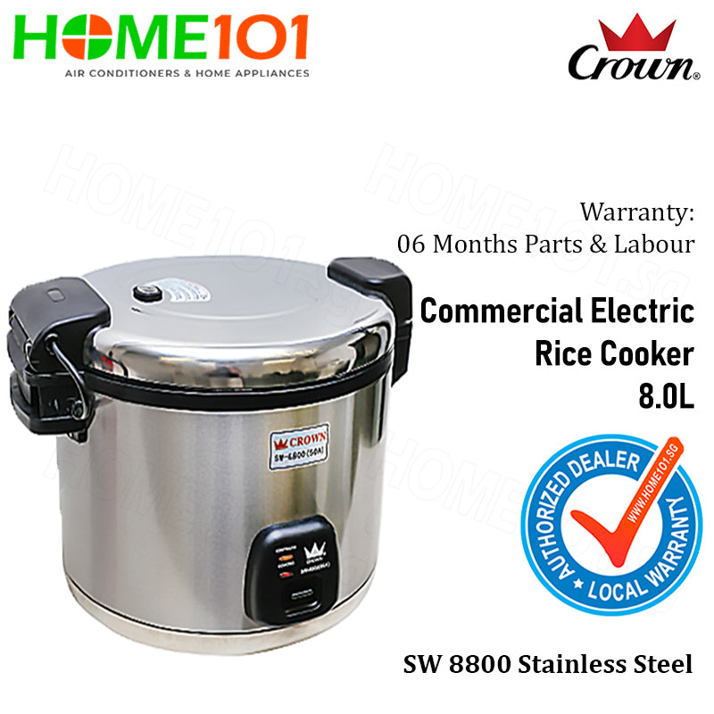 Crown Commerical 2in1 Rice Cooker cum Warmer 8.0L SW8800