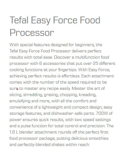 Tefal Multifunction Food Processor 700W DO2461