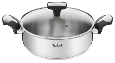 Tefal Emotion Stainless Steel Shallow Pan 24cm + Lid E30170