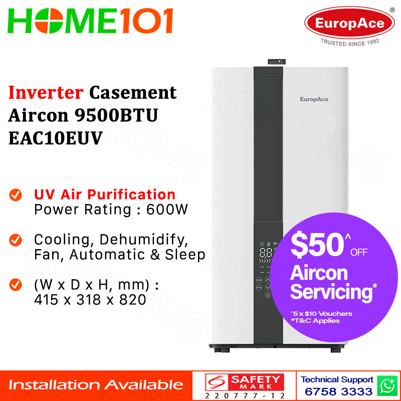 Europace Inverter Casement Aircon 9500BTU EAC10EUV