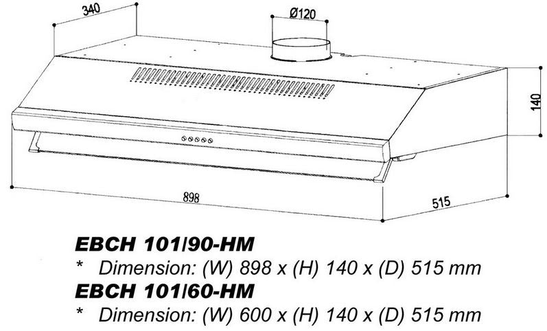 Elba Cooker Hood 60cm EBCH 101/60 HM SSL