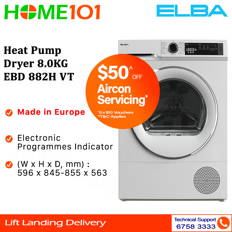 Elba Heat Pump Dryer 8.0KG EBD 882H VT