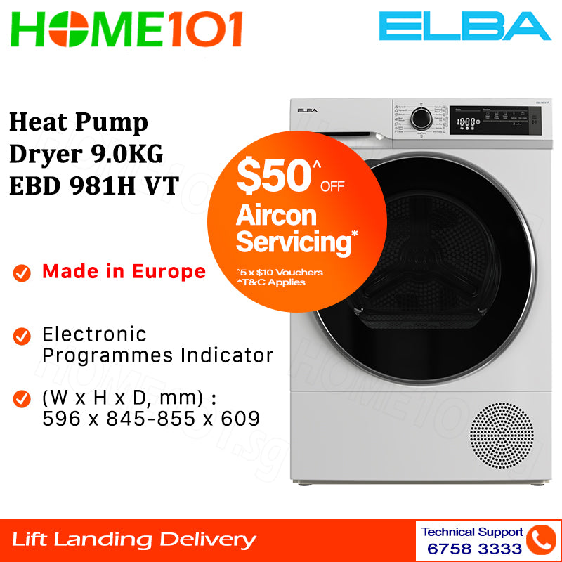 Elba Heat Pump Dryer 9.0KG EBD 981H VT