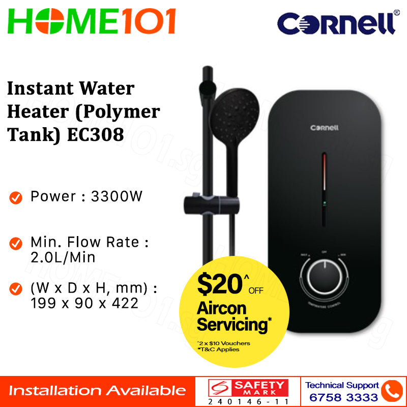 Cornell Instant Water Heater (Polymer Tank) EC308