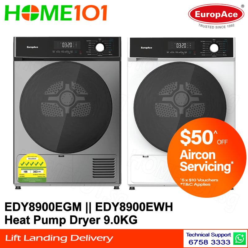 Europace Heat Pump Dryer 9.0KG EDY8900E [EDY8900EGM / EDY8900EWH]