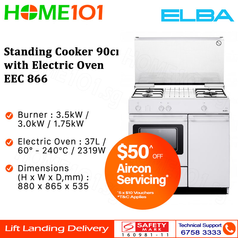 Elba Standing Cooker 90cm with Electric Oven EEC 866