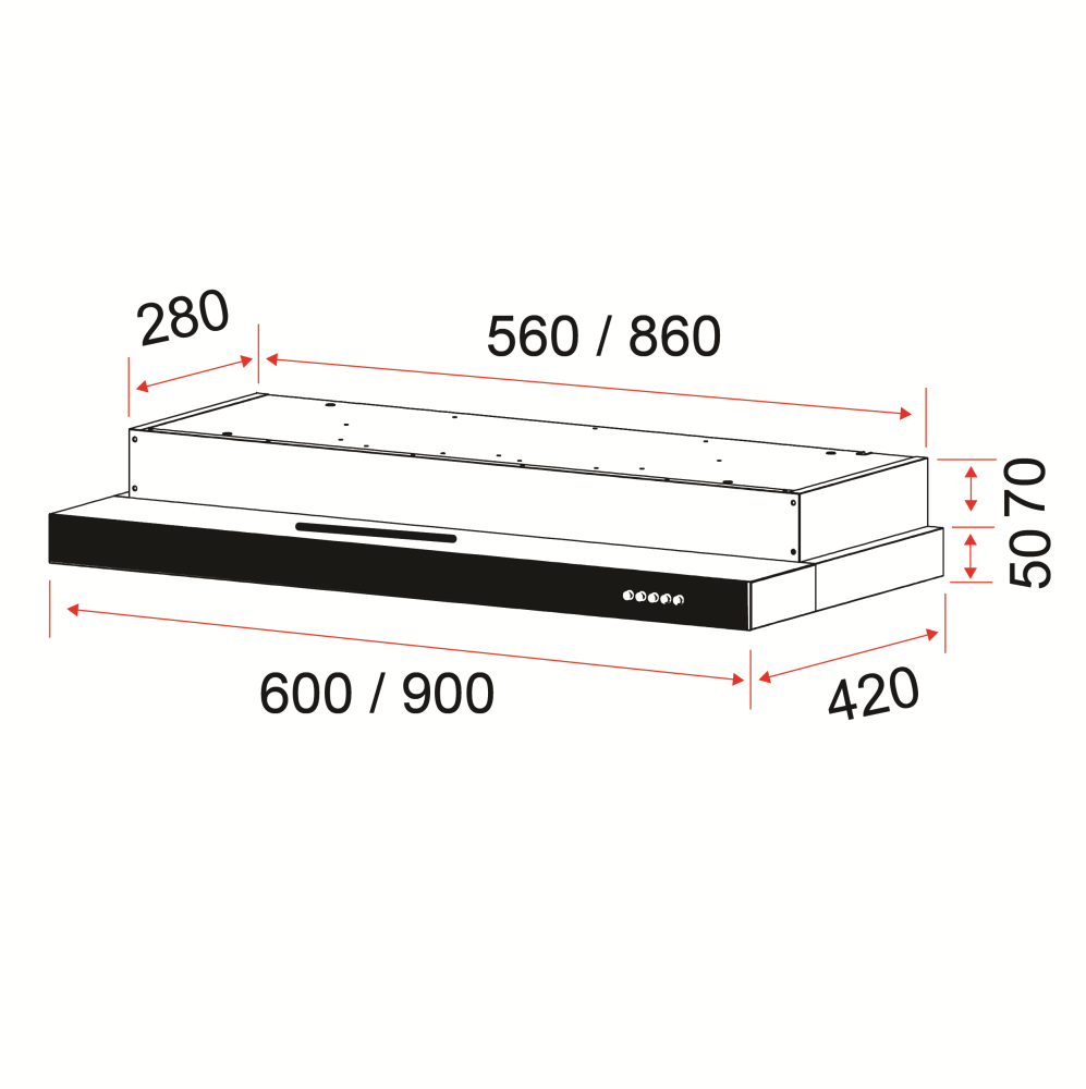 EF Semi Integrated Hood 60cm EFCH 6202 HM SSL