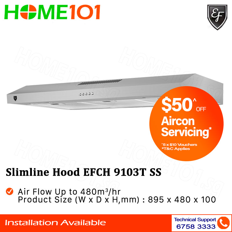 EF Slimline Hood 90cm EFCH 9103T SS