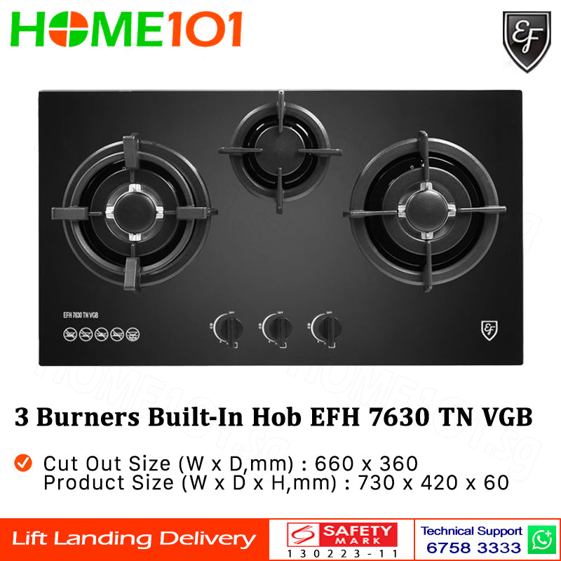 EF 3 Burners Built-In Hob EFH 7630 TN VGB