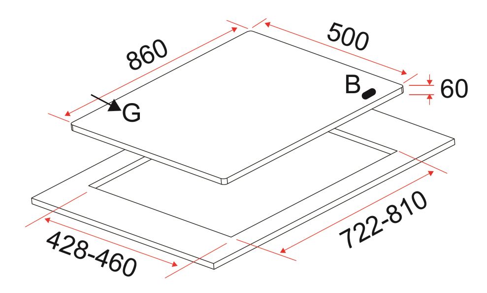 EF 2 Burners Built-In Hob EFH 9720 TN VGB