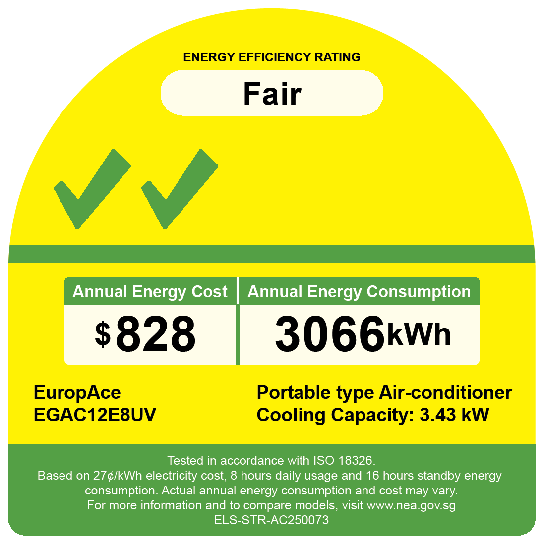 Europace 4IN1 Smart Air Purifying Green Portable Aircon 12000BTU EGAC12E8UV