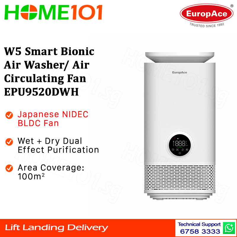 Europace W5 Smart Bionic Air Washer/Air Circulating Fan EPU9520DWH